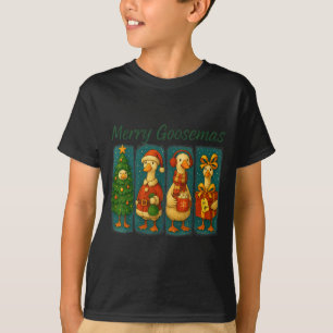 Merry Goosemas Funny Festive Goose Brushstroke Chr T-Shirt