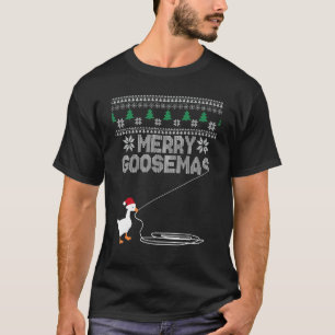 Merry Goosemas Meme Santa Hat Ugly Christmas Holi T-Shirt
