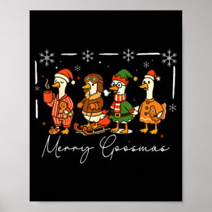 Merry Goosmas Christmas Goose Crew Pun Funny Famil Poster