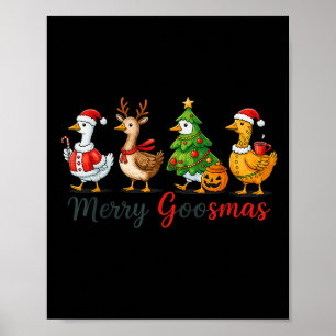 Merry Goosmas Funny Goose Christmas Holiday Party Poster
