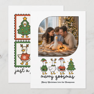 Merry Goosmas Funny Goose Christmas Photo Holiday Card