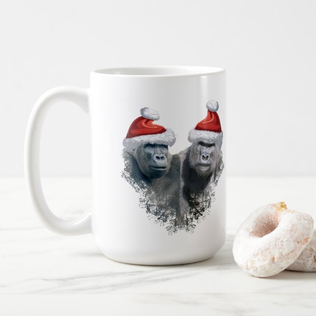 Merry Gorilla Christmas Coffee Mug (With Donut)