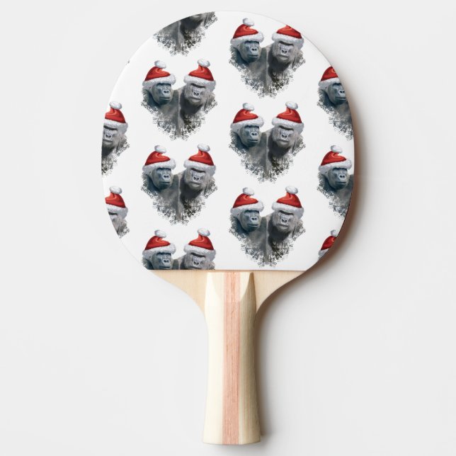 Merry Gorilla Christmas Ping Pong Paddle (Front)