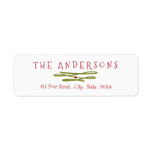 Merry Greetings Green Banner Return Address Label