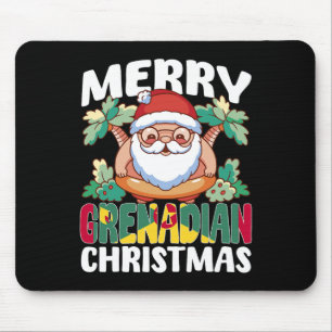 Merry Grenadian Christmas Funny Grenada Xmas Beach Mouse Pad