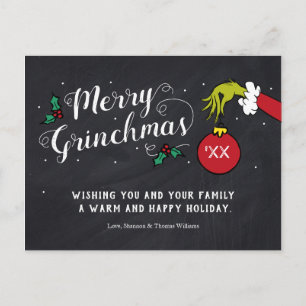 Merry Grinchmas   Grinch Holiday Postcard