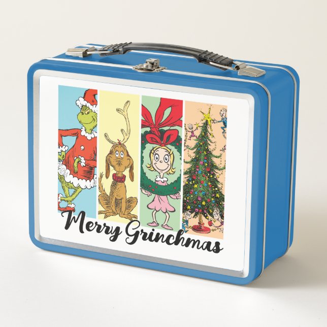Merry Grinchmas Holiday Collage Metal Lunch Box (Front)