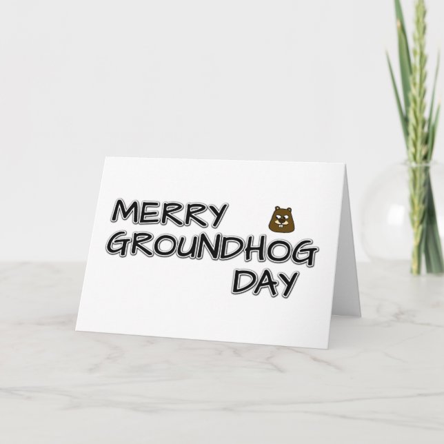 Merry Groundhog Day Card (Front)