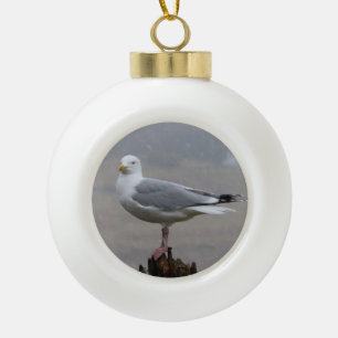 Merry "Gully" Christmas Ceramic Ball Christmas Ornament