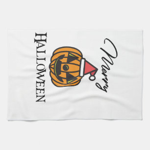 Merry Halloween, Halloween Christmas, Humour Hallo Tea Towel