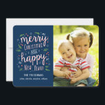 Merry Happy Editable Color Holiday Photo Cards<br><div class="desc">Celebrate the season with this modern and stylish holiday card from Berry Berry Sweet.</div>