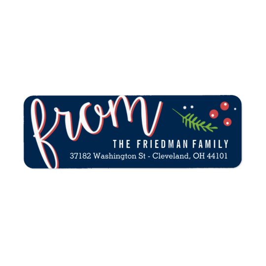 Merry Happy Editable Colour Holiday Return Address Return Address Label