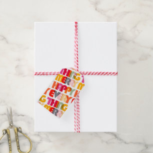 Merry Happy Everything Colourful Holiday Gift Tag