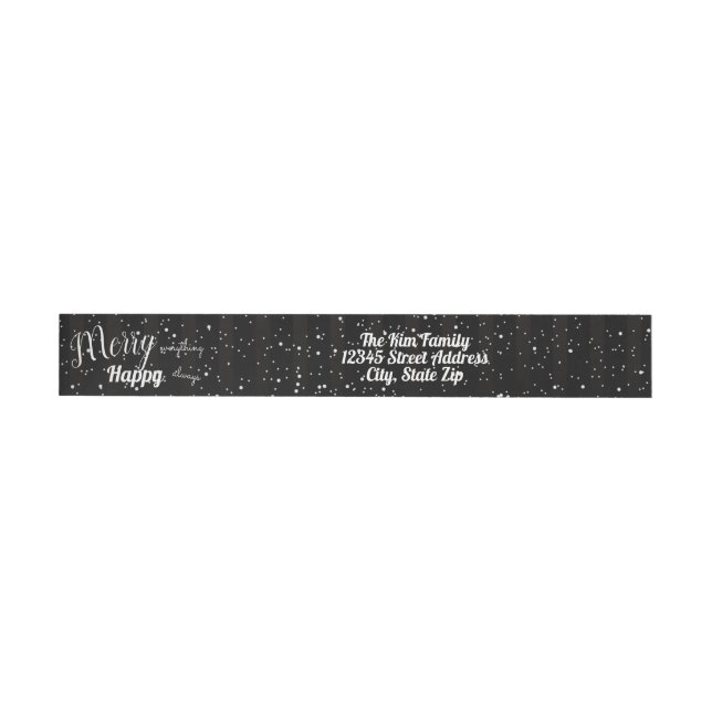 Merry Happy - Wrap Around Return Address Label (Individual)