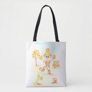 Merry harvest little ginger boy tote bag