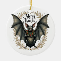 Merry Haunts Gothic Bat Ornament