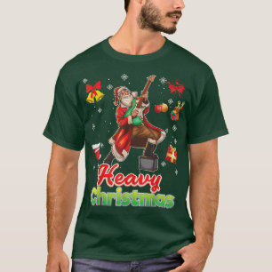 Merry Heavy Metal Christmas Santa Electric Guitar  T-Shirt