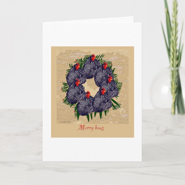 Merry hens Wreath Card (Front)