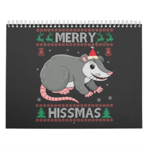Merry Hissmas Funny Ugly Xmas Sweater Opossum Gift Calendar