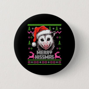 Merry Hissmas Opossum Possum Lover Ugly Christmas 6 Cm Round Badge