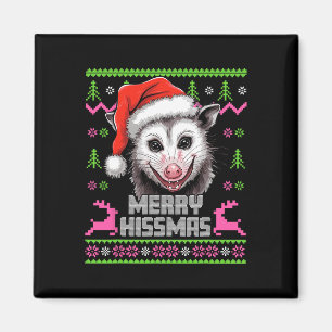 Merry Hissmas Opossum Possum Lover Ugly Christmas Magnet