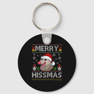 Merry Hissmas Ssum Christmas Ossum Lover Ugly Swea Key Ring