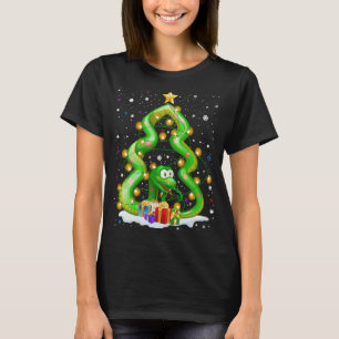 Merry Hisstmass Merry Christmas Tree Python Snake T-Shirt