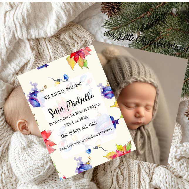 Merry Holiday Baby Birth Announcements Photo  (Creator Uploaded)