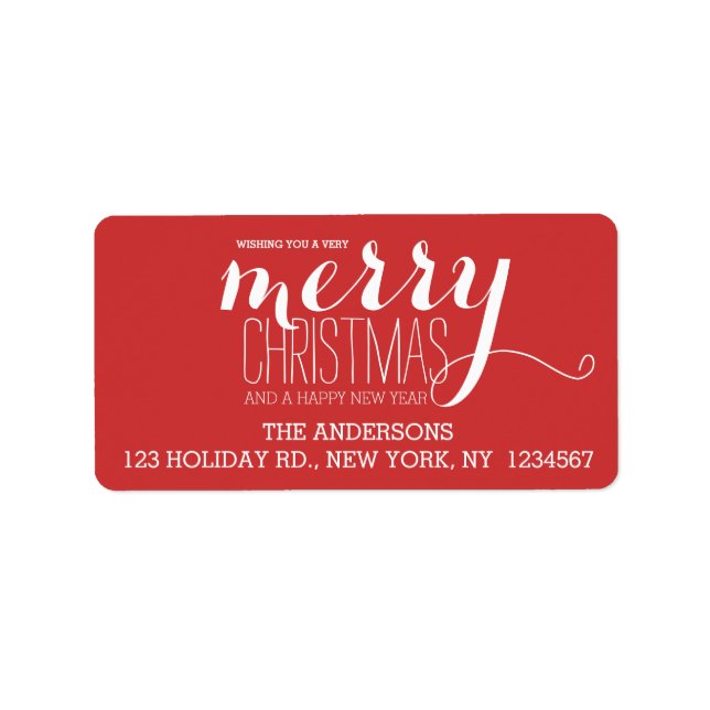Merry Holiday Wishes | Holiday Address Label (Front)