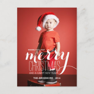 Merry Holiday Wishes   Holiday Photo Postcard