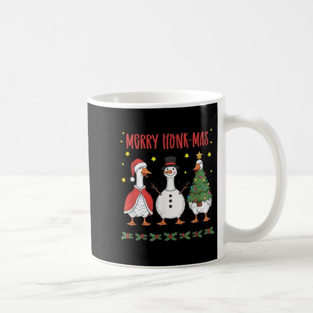 Merry Honk-mas Funny Goose Christmas Humor  Coffee Mug (Right)