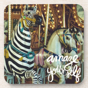 Merry Horse and Zebra Amaze Yourself Coaster