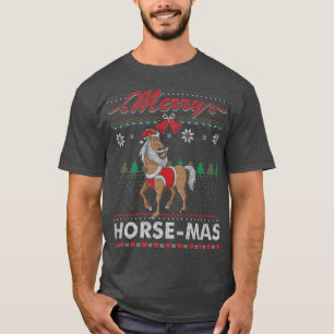 Merry HorseMas Horses Rider Ugly Christmas Sweater