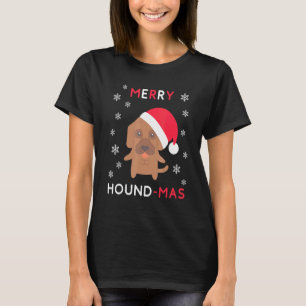 Merry Hound Mas - Christmas Bloodhound Xmas Dog T-Shirt