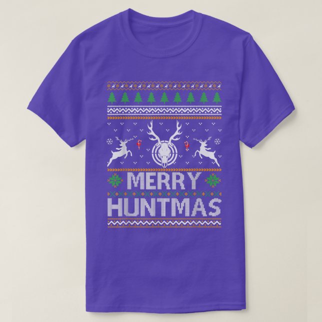 Merry Huntmas Deer Hunting Ugly Christmas Sweater  (Design Front)