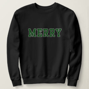 Merry in Green, College style Christmas Sweater