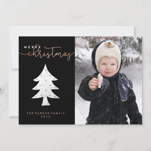 Merry in Marble | Christmas Photo Holiday Card (Front)