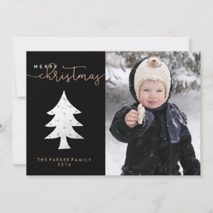 Merry in Marble Christmas Photo Holiday Card