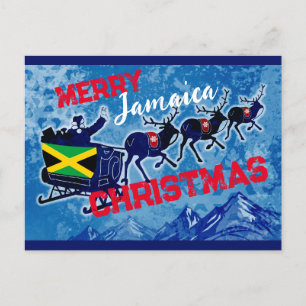 Merry Jamaica flag Christmas postcard