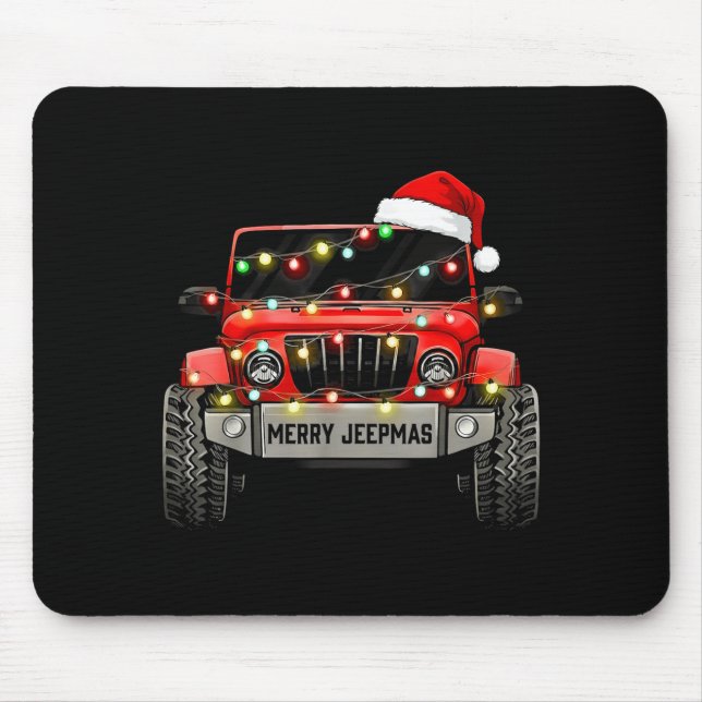 Merry Jeepmas Christmas Xmas Santa Reindeer Men Bo Mouse Pad (Front)