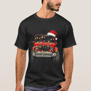 Merry Jeepmas Christmas Xmas Santa Reindeer Men Bo T-Shirt