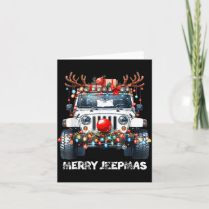 Merry Jeepmas Ugly Light Reindeer Christmas  Card