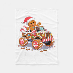 Merry Jeepmas Ugly Light Reindeer Christmas Fleece Blanket