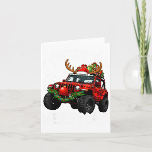 Merry Jeepmas Ugly Light Reindeer Christmas Funny  Card