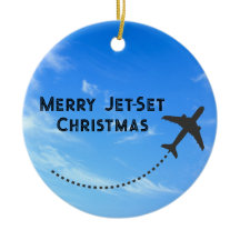 Merry Jet-Set Christmas Ornament -Sky