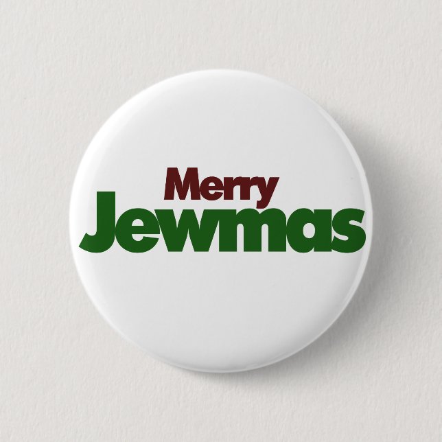Merry Jewmas 6 Cm Round Badge (Front)