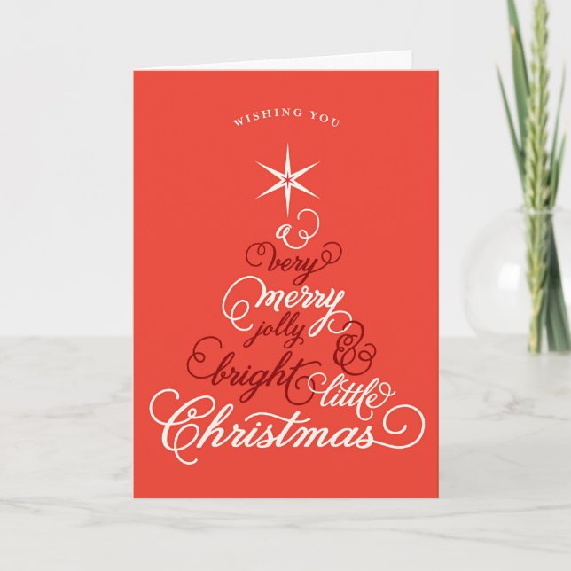 Merry Jolly And Bright Little Christmas Tree Photo Holiday Card (Front)