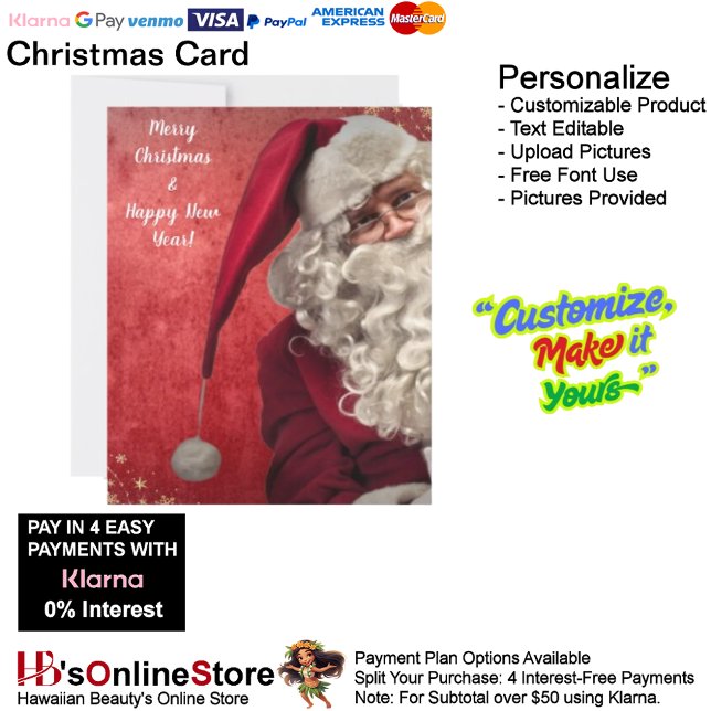 Merry Jolly Santa Claus Red White Christmas  Holiday Card (Merry Jolly Santa Claus Red White Christmas Holiday Card 5.)