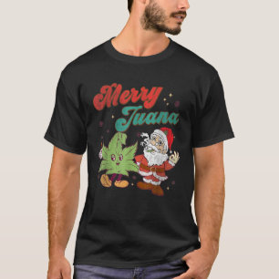 Merry Juana Christmas Funny Santa Smoking Weed Sto T-Shirt