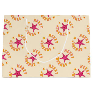 Merry Junemas Tropical Christmas Pattern Large Gift Bag
